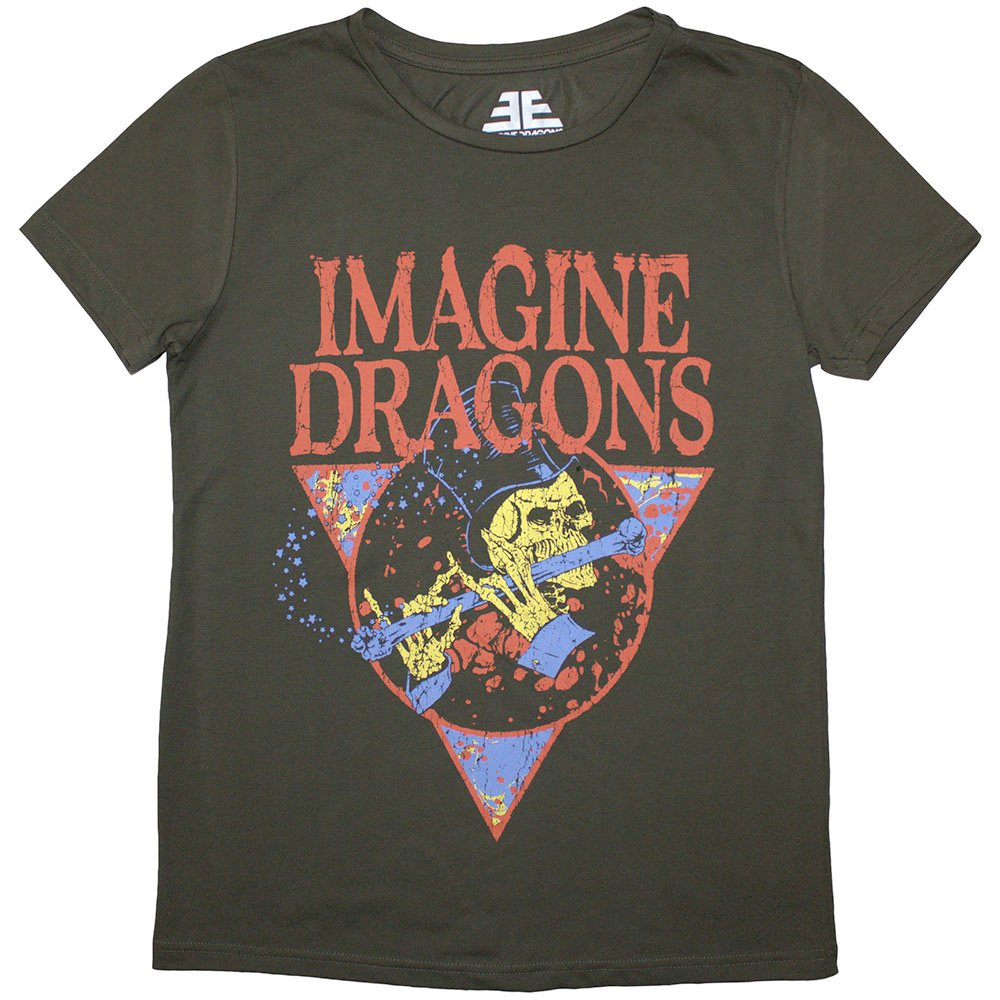 Imagine Dragons - Skeleton Flute Dames Tshirt - Groen
